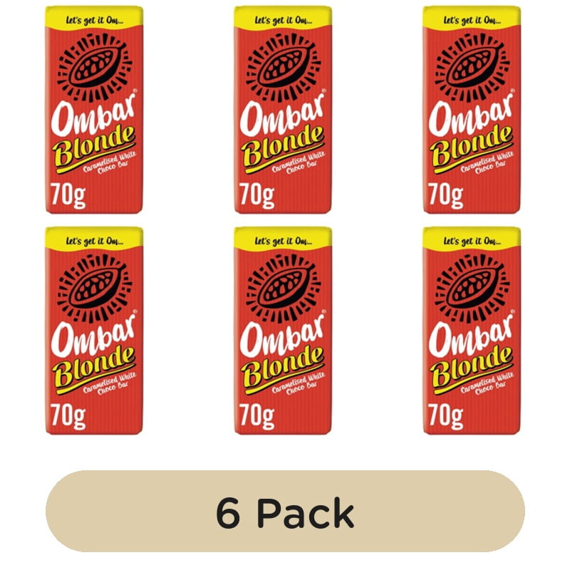 Ombar Blonde Caramelised White Chocolate Bar 70g, British Import (Pack of 6)