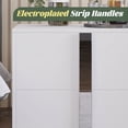 thumbnail image 6 of Resenkos Streamlined Bedside Cabinet with Double Drawers, Reliable Engineered Wood Night Table with Chrome Finished Pulls, Compact Side Table for Bedroom, Lounge, White, 6 of 6
