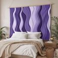 thumbnail image 3 of Purple Ombre Large Tapestry for Bedroom Wall Hanging Tapestry, Abstract Art Moire Ocean Waves Ceiling Backdrop Tapestries Poster Blanket Wall Decor for Teens Room Living Room Dorm 86" x 104", 3 of 8