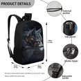 thumbnail image 5 of HUIACONG Dark Wolf School Backpack for Primary Kids Lightweight Wear‑Resistant Large Capacity for Boys Girls Ages 6‑18 Daily Travel, 5 of 6