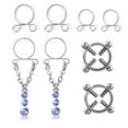 thumbnail image 6 of Household Pendant, Ongmies Fashion Water Drop Screw Non Pierced Nipple Ring Set Nipple Ring Body Jewelry(Blue), Blue, 6 of 8