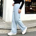 thumbnail image 5 of Mitankcoo Girls Elastic Waist Wide Leg Pants Kids Ruffle Hem Casual Trousers with Pockets for Daily School, 5 of 6