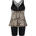 thumbnail image 7 of Mycoco Women Tankini Swimsuits 2 Piece Plus Size Bathing Suits Tummy Control Swimwear Flowy Top with Boy Shorts Leopard Black US 20, 7 of 7