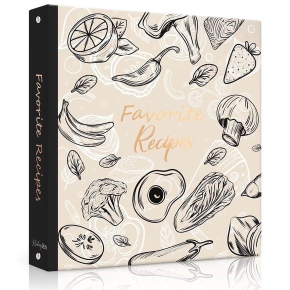 Carpeta de recetas LubudingJoy, 8.5 x 11 pulgadas con fundas de plástico
