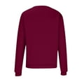 thumbnail image 5 of LEAVINGSUO 2023 Fall Womens Tops Plus Clearance Plus Size Tops Women's Casual Winter Hoodless Long Sleeve Round-Neck Loose Printed Sweatshirts Wine S, 5 of 6