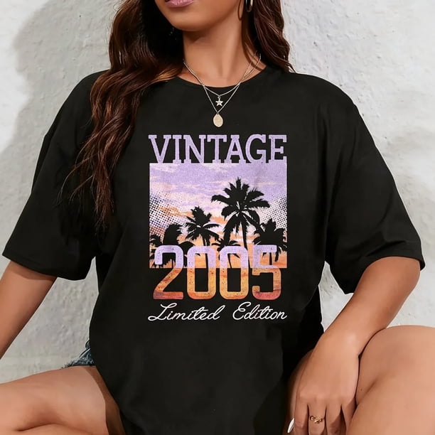 Playera Vintage 2005 Edición Limitada 20 Aniversario 100% Algodón para Mujer