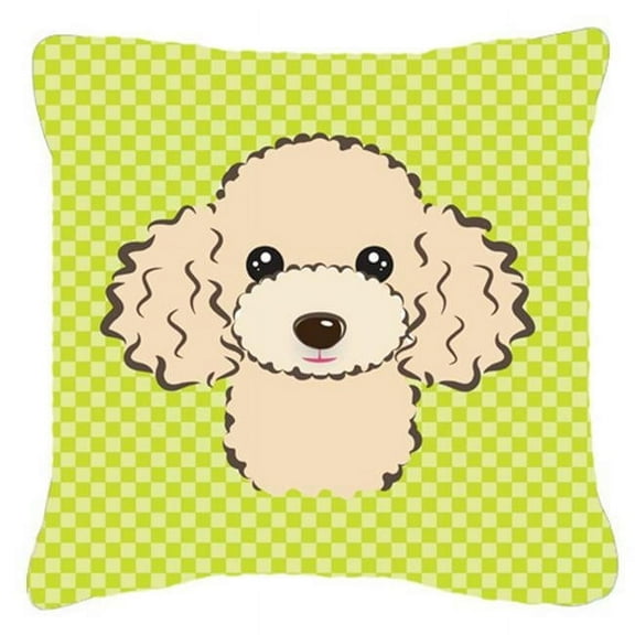 Checkerboard Print With Dog Fabric Decorative Pillow