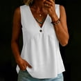 thumbnail image 7 of GUACER Womens V-Neck Button Tank Top Sleeveless Surplice Blouse with Empire Waist Flowy Casual Summer Cami, 7 of 7