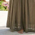 thumbnail image 4 of IUYRTFE Women Cotton Linen Maxi Skirt Solid Color High Waist Flowy Long Beach Skirt, 4 of 5