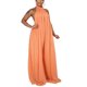 thumbnail image 5 of VISgogo Mono sin mangas con cuello halter para mujer con pierna ancha Color sólido Ropa de verano fresca sin espalda VISgogo moda, 5 of 9
