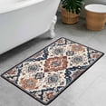 thumbnail image 5 of Washable Vintage Kitchen Mat 31"x20" Non Slip Soft Plush Low Profile Kitchen Rug, Distressed Medallion Oriental Style Sink Mat for Laundry Room Bedroom Office, 5 of 6