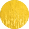 thumbnail image 1 of Ahgly Company Machine Washable Indoor Round Abstract Yellow Contemporary Area Rugs, 3' Round, 1 of 4