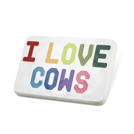 Porcelein Pin I Love Cows,Colorful Lapel Badge – NEONBLOND