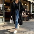 thumbnail image 5 of Perfectbot Women's Full Zip Maxi Length Hooded Sweatshirt Coat, Oversized Drop Shoulder Long Hoodie Duster Jacket, 5 of 7