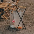 thumbnail image 3 of Foldable Trash Rack, Prevents Rusting, Portable Waste Sorting Bin for Outdoors Camping, 2 Garbage Bag Included, 3 of 8