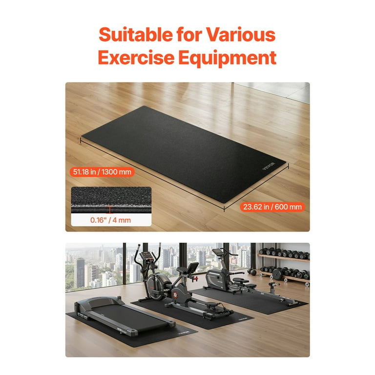 VEVOR Treadmill Mat for Carpet Floor, 23.62" x 51.18" x 0.16" Exercise  Equipment Mat for Elliptical and Walking Pad, High Density PVC Floor  Protector, Waterproof and Non-slip for Home Gym - Walmart.com