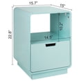 thumbnail image 5 of eHemco Contemporary Side Table End Table with Storage Drawer, Mint Blue, 22.8H x 15.7W x 15D inches, 5 of 8