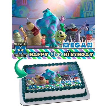 Monsters Inc Topper Edible Cake Image Topper Personalized Birthday Party 1/4 Sheet