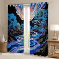 thumbnail image 2 of Homewish Colorful Stripes Lines Curtains Pack of 2 (42x84 Each),Pine Tree Pattern Curtains Blackout,Watercolor Aesthetic Bedroom Curtains For Adults,Breathable Home Decor, 2 of 6