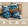thumbnail image 5 of Vargottam Cotton Cushion Covers Set of 4 - 18x18 Inch, Tropical Print, Double-Sided Printed Throw Pillow Covers with Hidden Zipper - No Filler - Blue, 5 of 7