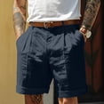 thumbnail image 1 of toraway Male Summer Casual Solid Short Pant Button Short Trouser Pant Pocket Short Fashion Short XXL, 1 of 3