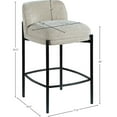 thumbnail image 3 of Meridian Furniture Burton Beige Chenille Fabric Stool (Set of 2), 3 of 8
