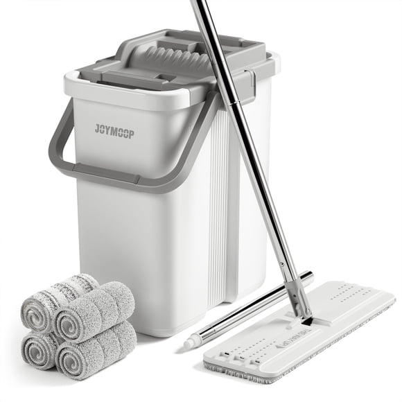 Juego de fregonas y cubos JOYMOOP Flat Squeeze Mop Flat Head Flat Head White
