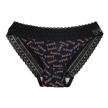 

3PCK Panties For Women Lace Printing Through Waist Bikini Brief Underwear Underwear Women