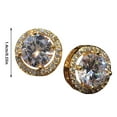 thumbnail image 2 of Round Zircon Stud Earrings for Women Elegant Hollow Design Sparkling Cubic Full Set Dangle Jewelry, 2 of 4