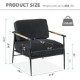 thumbnail image 3 of Othniel Black Accent Chair Armchair Chenille Mid Century Modern Accent Chair Metal Leg Comfy Cushion for Living Room, 3 of 9
