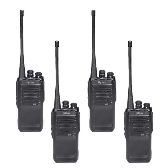Kit 4 Radios Hytera Tc508 Frecuencia Uhf Color Negro