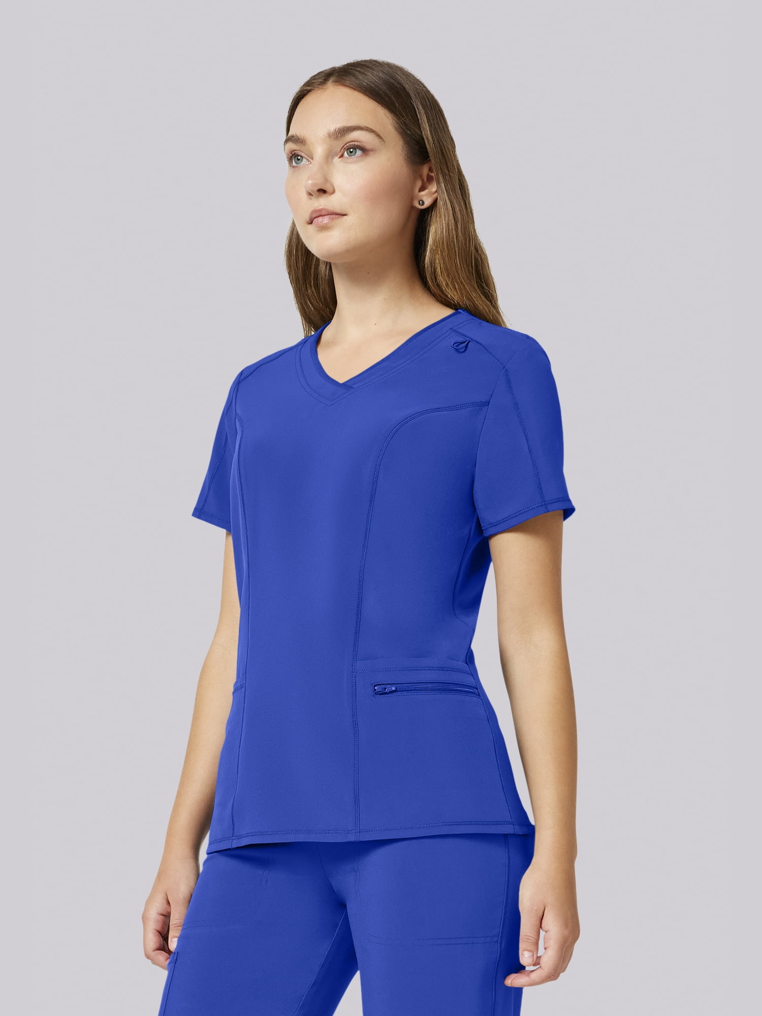 Scrubstar Performance Women’s Shaped Antimicrobial Mesh Panel V-Neck Scrub Top, Sizes XS–3XL