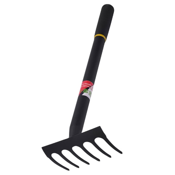 DEMACRIO Garden Rake Black Heavy Duty Iron Rake For Farmers 1Pack 16.5x5.5in