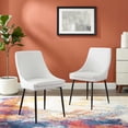 thumbnail image 2 of Side Dining Chair, Set of 2, Fabric, Metal Steel, Black White, Modern Contemporary Urban Design, Kitchen Room Cafe Bistro Restaurant Hospitality, 2 of 10