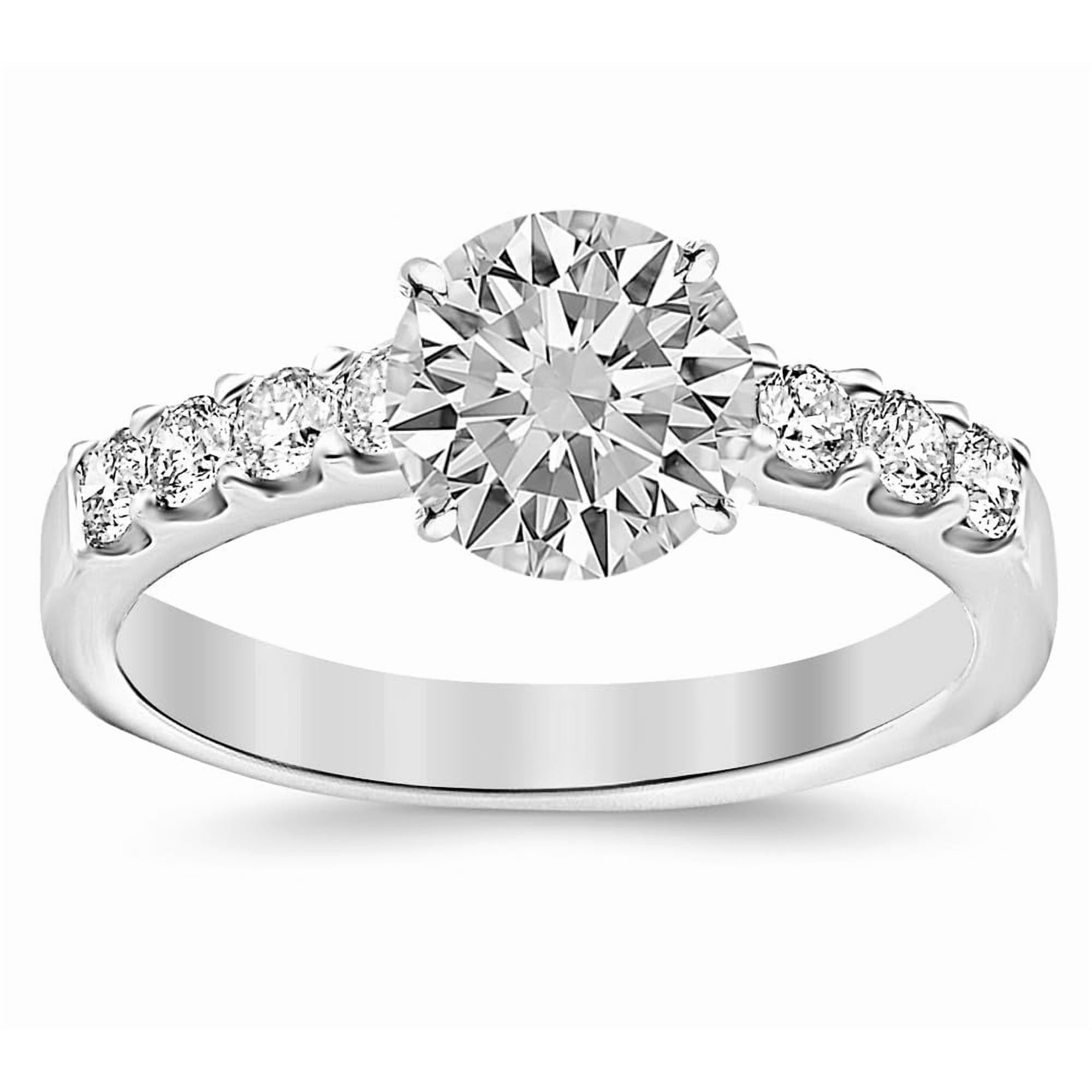 HDD 18K 2 to 10 Carat Lab Grown EXCELLENT CUT 6 Prong Solitaire Round Cut IGI CERTIFIED Diamond Engagement Ring (D-E Color VS1-VS2 Clarity) Platinum 1.5 Carat Size-4.5