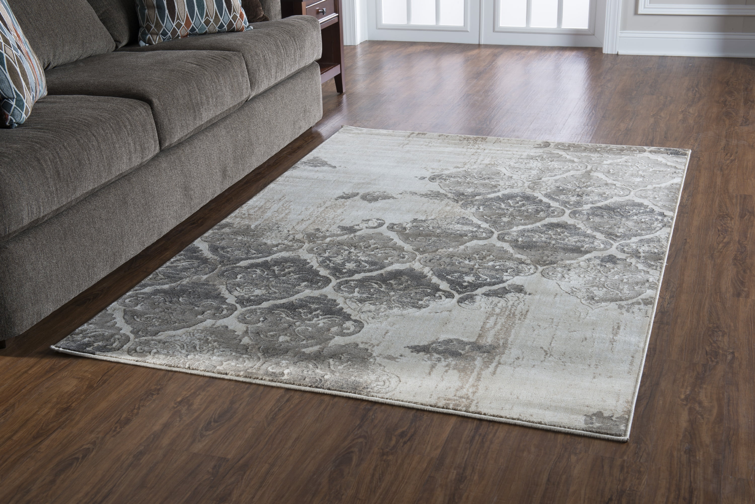Jewel Clara Beige Olive Area Rug 8x10 Powerloomed Transitional Design Polypropylene