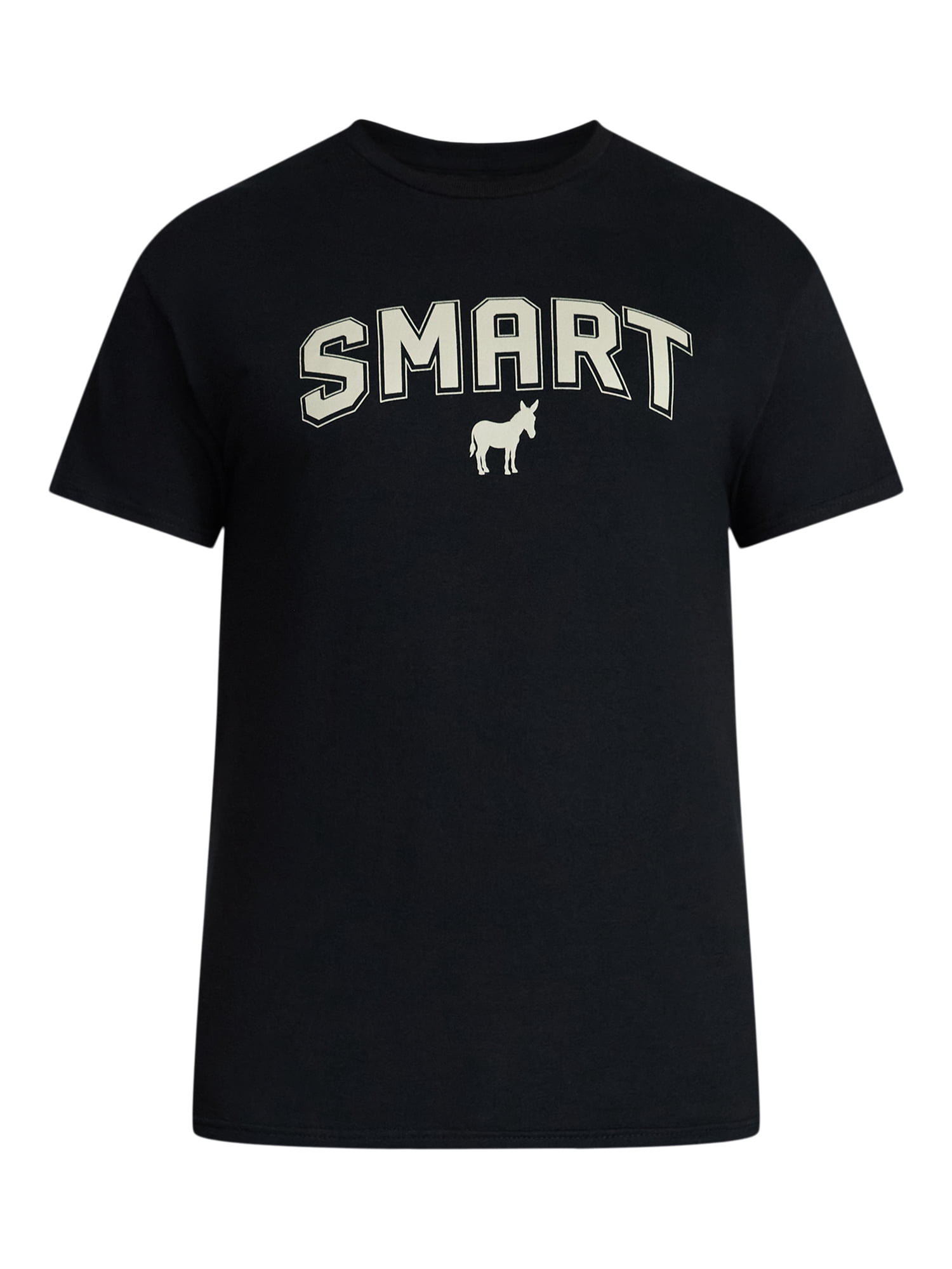 Humor Men's and Big Men's Cotton Smart Donkey Graphic Tee, Sizes S-3XL