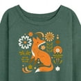 thumbnail image 3 of Instant Message - Autumn Fox & Flowers - Women's Lightweight French Terry Long Sleeve Shirt, 3 of 6