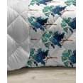 thumbnail image 3 of Forest Down Alternative Comforter, Doodle Tree and Leaf Herbs Pattern Nature Birch Ash Maple Aspen Larch Oak Poplar, Microfiber Quilt for All Season, 5 Sizes, Green White, by Ambesonne, 3 of 3