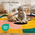thumbnail image 4 of ODIKA 8'x10' Washable Area Rug Non-Shedding, Easy Care, Coral Retro Abstract Funky Face Eclectic Maximalism Vibrant Interlocking Shapes, Bold for King Size Bedroom Under Bed, Master Suite, 4 of 7