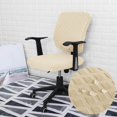 thumbnail image 3 of facefd Stretch Computer Chair Slipcovers Rotating Dining Seat Protector Chair Seat Covers for Office Beige, 3 of 9