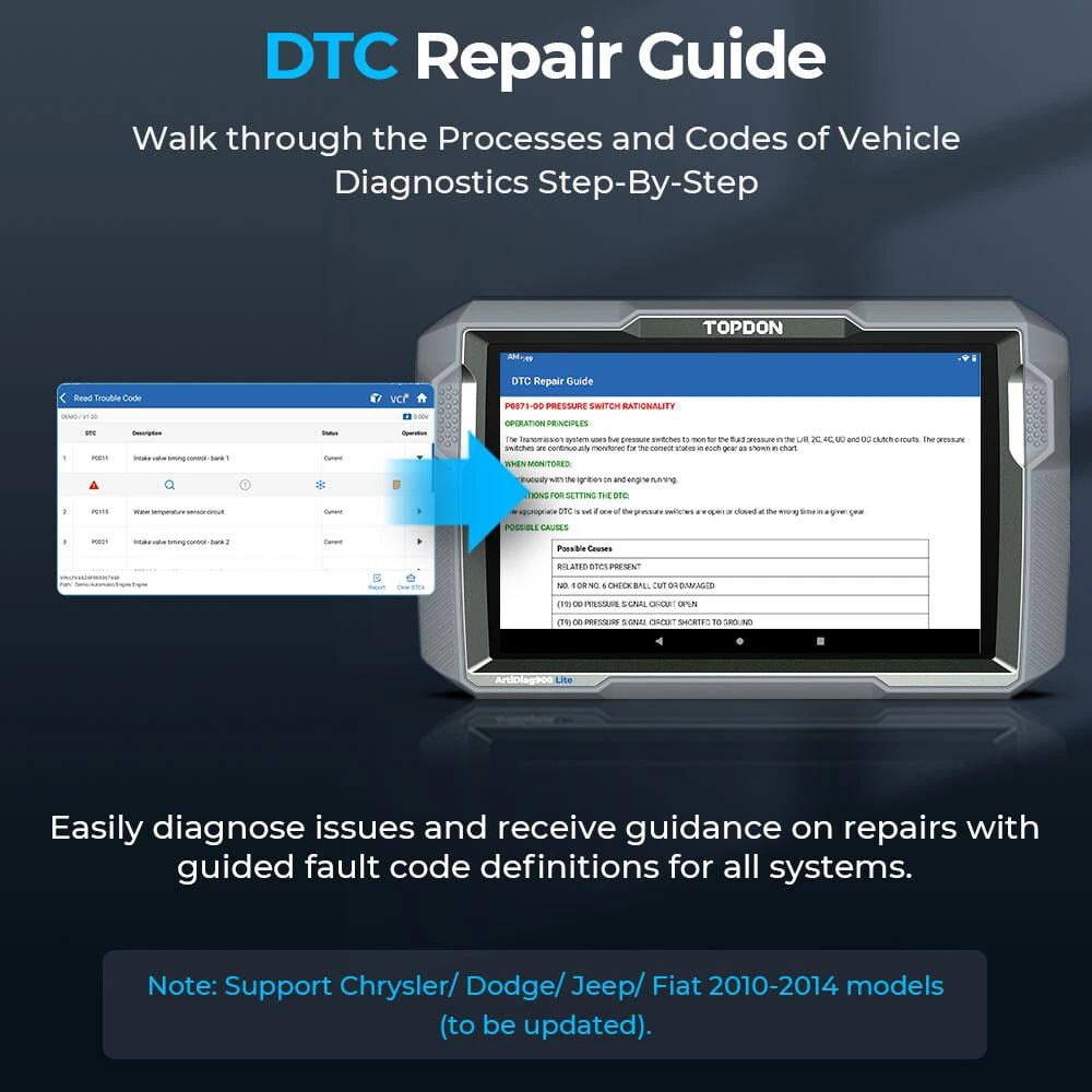 TOPDON Car Diagnostic Scan Tool AD900 LITE OBD2 Scanner, All System Scanner with Active Test, 8+ Reset Services, 2 Years Free Updates