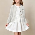 thumbnail image 4 of Mifsaly Girls Long Sleeve Cardigan Sweater Button Down Knit Cardigans Lightweight Cute Strawberry Embroidery Casual Fall Winter Warm School Outerwear, 4 of 9