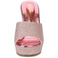 thumbnail image 2 of Sandalias Plataforma Brillo Allegra K Tacones de Cuña Rosado Talla 39, 2 of 6