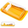 thumbnail image 1 of Caja para cortar mantequilla, recipiente para guardar queso y mantequera, color amarillo, 1 of 4