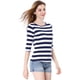 thumbnail image 4 of Disfraz de Día de San Patricio para mujer Camiseta ajustada Cuello redondo Manga en el codo Allegra K Blanco Azul Oscuro M, 4 of 6