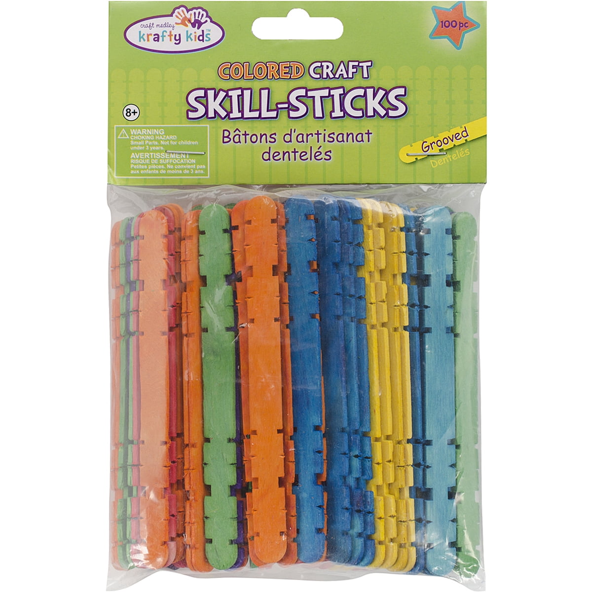 Craft Skill Sticks-Colored 4.5' 80/Pkg