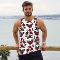 thumbnail image 6 of Lsque Rose Flowers Pattern Mens Tank Tops Muscle Athletic Quick Dry Sleeveless Workout Fitness T Shirts Beach Tank Top, Loose-fit Sleeveless Shirt for Men-Medium, 6 of 7