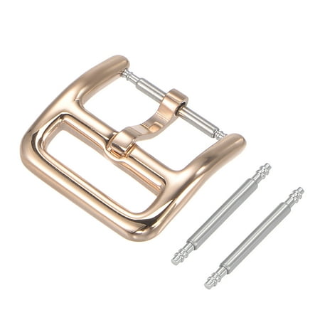 

Uxcell Stainless Steel Polished Rose Gold Tone Buckle for 14mm Width Watch Band with 2Pack of Spring Bar