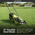 thumbnail image 5 of Sun Joe Walk-Behind Cordless Push Lawn Mower with Brushless Motor, 24V-X2-16LM, 5 of 7